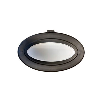 Oval black & gray rubber lid 44 x 27 cm
